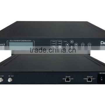 IP to DVB-C RF modulator with mux-scrambler