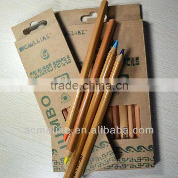 7" jumbo size triangular shape high quality 5.0mm lead natural wood coloured pencil