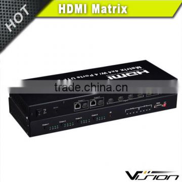 2016 latest HDMI matrix 4x4 with 4 ports UTP extender