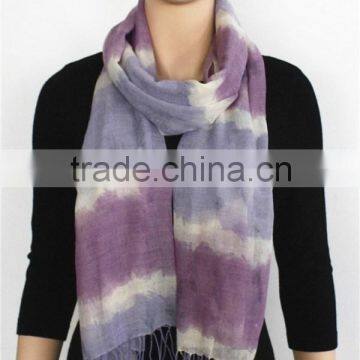 Tie-Dye Style Cotton and Acrylic Blended Scarf