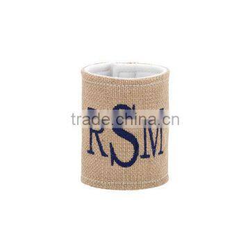 Monogrammed wholesale burlap cup holder drink holder reusable