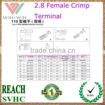 Brass Continuous 2.8 Female Crimp Terminal