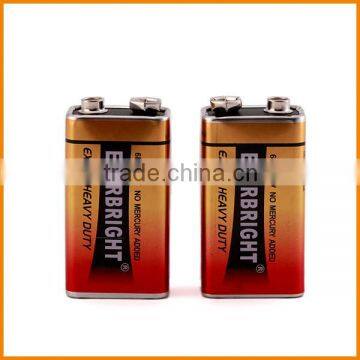 Fast shipping from china port new producing 9v battery 6f22