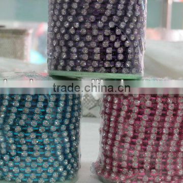 rhinestone cup chain with plating for sandal