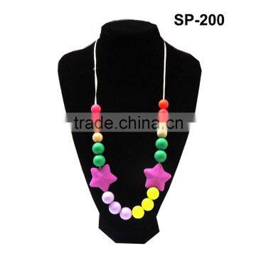 silicone craft wholesaler,beaded necklace for baby teething,BPA FREE silicone necklace