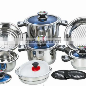 16pcs stainless steel cookware set