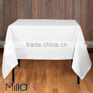 Manufacturing square polyester plain white round table cloth