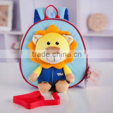 Kindergarten pupils cartoon backpack, plush toy lion animal school bag for children                        
                                                Quality Choice