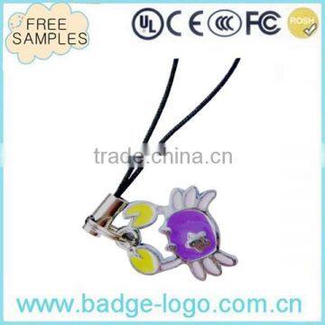 custom cute metal mobile phone strap