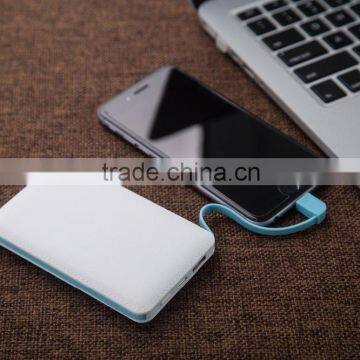Built-in Dual Usb Charging Cables Power Bank Portable Charger Compatible All Mobile Phone With Good Quality Credit Card Shape photo-3
