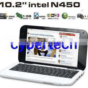 10.2"PEC with N450 1.66 CPU Wifi 1GB memory 160GB HDD camera XP OS