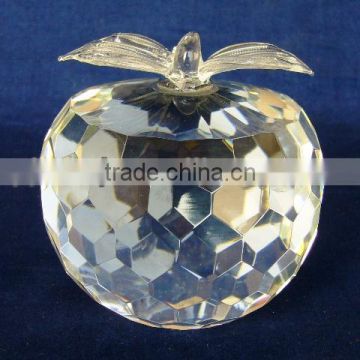 Diamond Cutting Crystal Apple Paperweight for Business Gifts