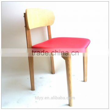 UK MARCKET QVB HANGZHOU JIANDE TONGDA ASH WOOD NATURE COLOR FRAME RED PU DININING CHAIR