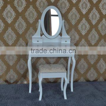 French cottage shabby chic pine wood white dressing table set