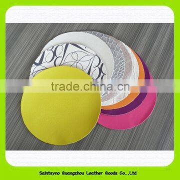 15014 colorful PU leather coaster for tea or sundries