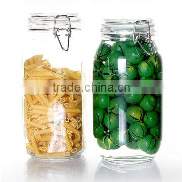 700ml 1000ml 1.5L 2.2L 3L Clear Kitchen Food Storage Airtight Seal Lock Lid Jar/glass Jar With Metal Clip