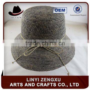 Wide brim straw boater cowboy bucket shape straw hat