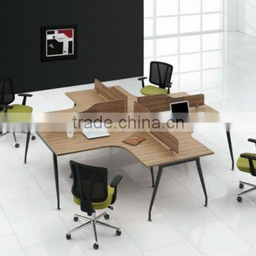 modern cross shaped office workstation with low partition