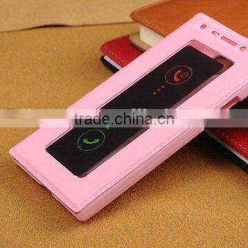 Hot-selling Open Window Leather Case Cover for Gionee Elife E7,For Gionee Elife e7 Case