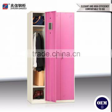 Pink 3 Door Gym Wardrobe Steel Almirah photo-4