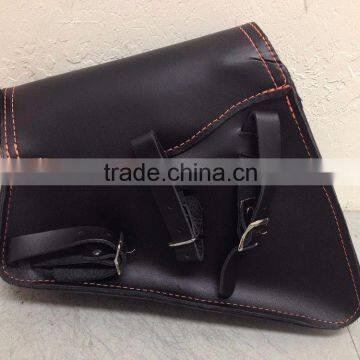 Simple Style Classic Black Motorcycle Motorbike Leather Saddle Bags Side Bags photo-2