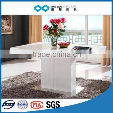 modern high gloss finish white dining table