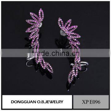 Rhinestone women sterling silver earring fashion earring/ latest diamond stone earring