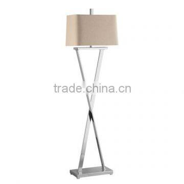 2017 hotel decorative Chrome floor lamp with brown linen shade good for inn decor high end floor standing light