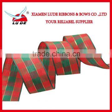 hotsale red and green tartan ribbon