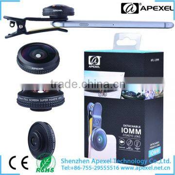 Extra Lens 10mm Super Fisheye Clip Mobile Phone 210 degree fisheye Lens for Smartphone lens