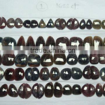 Multi Sapphire Rose Cut Gemstone Irregular Shape photo-2