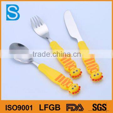 Lovely Safety tableware professional stainless steel cartoon knife,fork,spoon for child