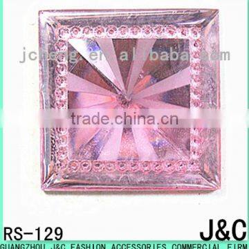 30mm sharp face square shaped resin stone