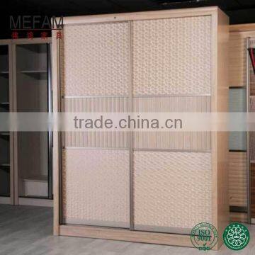 Most Popular High Quality PVC Vacuum MDF Panel 2 Door Wardrobe Cabinet