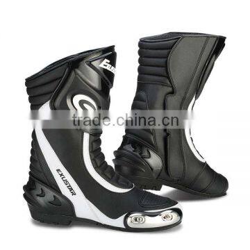 Multi-use, motorcycle racing black/white boots