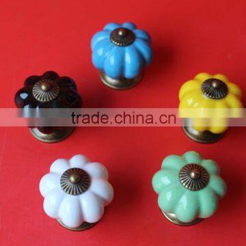 Colorful Pumpkin Ceramics Cabinet Knobs