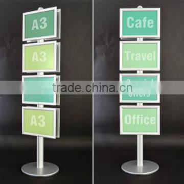 Multiple A3 poster frame display stand for 4 or 8 images