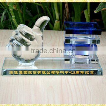 Antique Crystal Office Gifts With Thumb Figurine For Achievement Trophy