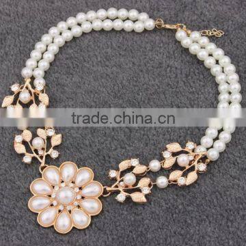 Top Quality Flower Pearl Choker Vintage Pendant Statement Necklace Women Necklaces & Pendants Fashion Necklaces for Women 2014