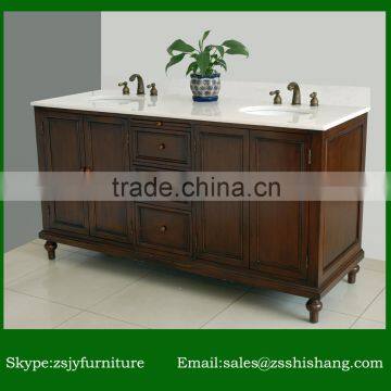 Modern Double Sink Solid Wood Bathroom Furniture