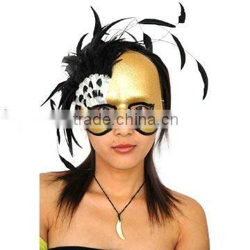 golden face of feather mask-60