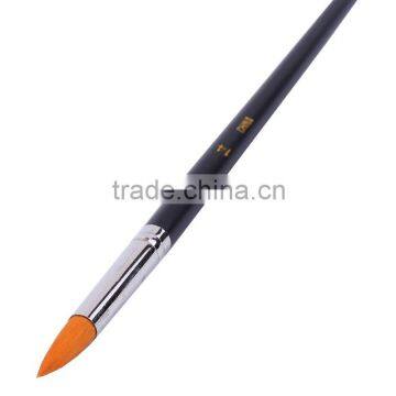 Cheap Custom Bulk Wholesale Paintbrush Art Supplier 6Pcs Round Nylon Artist Paint Brush Plated Tube Wood Handle Painting Brushes