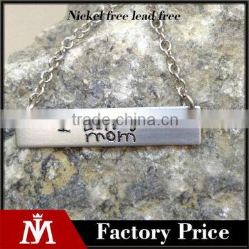 2016 Thanksgiving Jewelry Stainless Steel Cutting Bar Pendant I Love You Mom Necklace