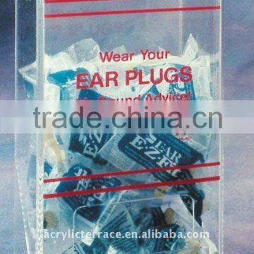 Hanging Acrylic Ear Plug Dispenser/Hanging Lucite Plug Dispenser Box