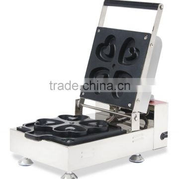 Hot sale 4pcs commerical donut baking machine heart shape waffle maker & donut maker for sale