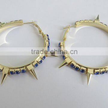 Wholesale gold thorn single row rhinestone earring