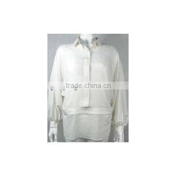 2013 Pretty Steps CDC women ladies pleat neck designs for ladies tops