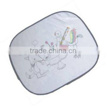 Side Car Sunshade Nylon Mesh White Color With Printing Car Sunshade