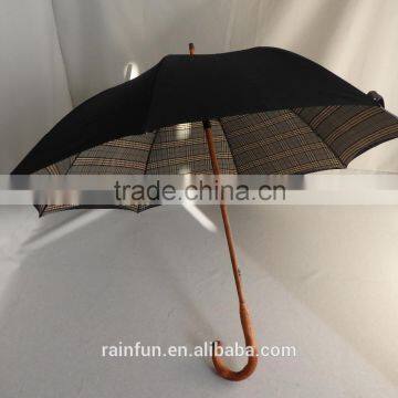 Double canopies strong golf umbrella with wooden shaft and handle