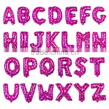 Fashion pink/blue letter balloon, 16 inches helium foil balloon, party/wedding/birthday letters balloon